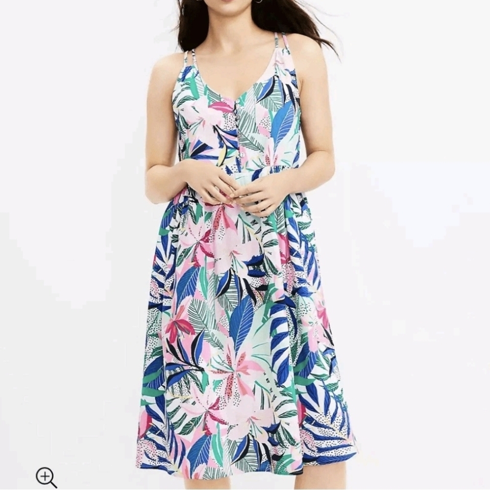 LOFT Floral Leaf Dress